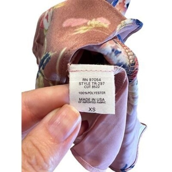 Revolve Women's XS Pink Floral Ruffle Mini Dress Party Cocktail - Picture 4 of 7